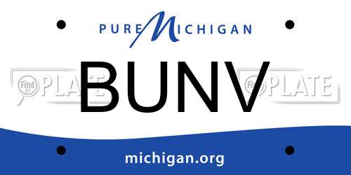 BUNV Michigan License Plate