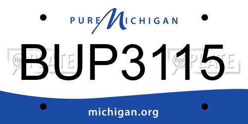BUP3115 Michigan License Plate