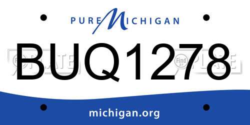 BUQ1278 Michigan License Plate