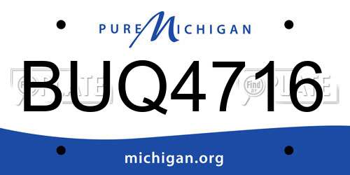 BUQ4716 Michigan License Plate