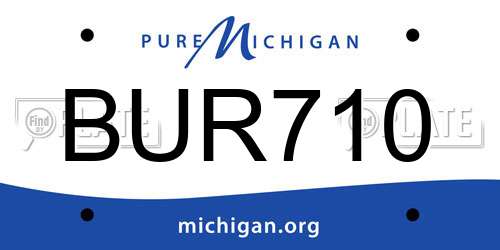 BUR710 Michigan License Plate