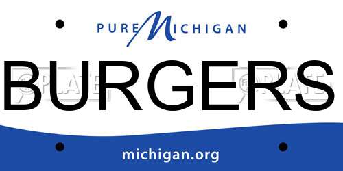 BURGERS Michigan License Plate