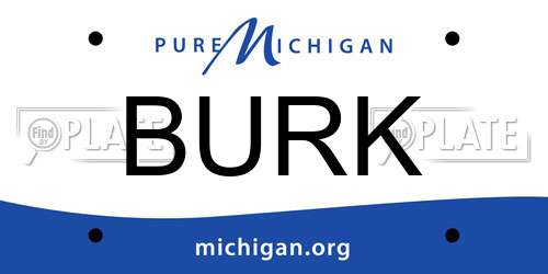 BURK Michigan License Plate