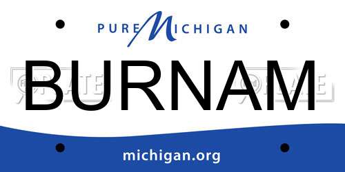 BURNAM Michigan License Plate