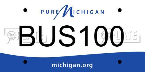 BUS100 Michigan License Plate