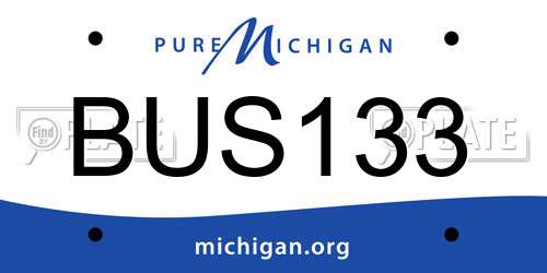 BUS133 Michigan License Plate