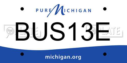BUS13E Michigan License Plate