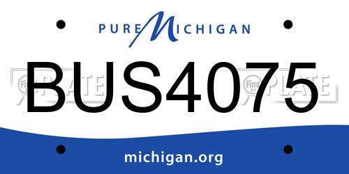 BUS4075 Michigan License Plate