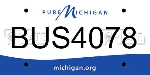 BUS4078 Michigan License Plate