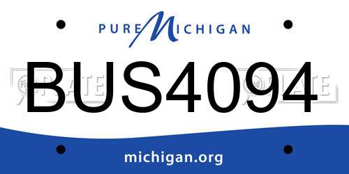 BUS4094 Michigan License Plate