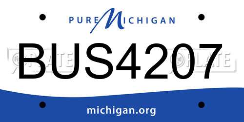 BUS4207 Michigan License Plate