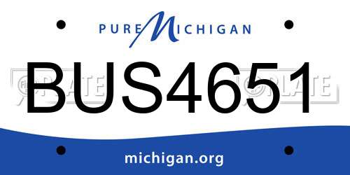 BUS4651 Michigan License Plate
