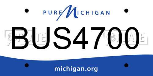 BUS4700 Michigan License Plate