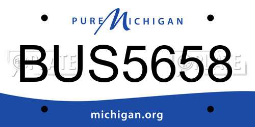 BUS5658 Michigan License Plate