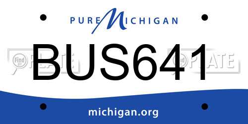 BUS641 Michigan License Plate