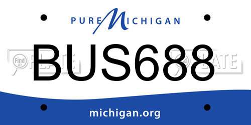 BUS688 Michigan License Plate