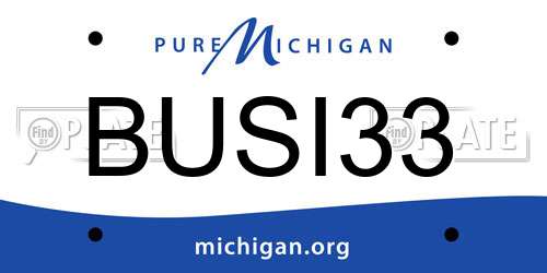 BUSI33 Michigan License Plate