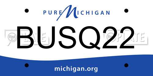 BUSQ22 Michigan License Plate