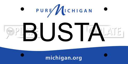 BUSTA Michigan License Plate