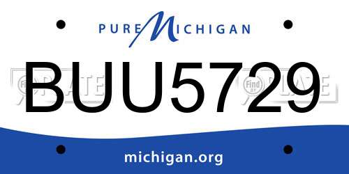 BUU5729 Michigan License Plate