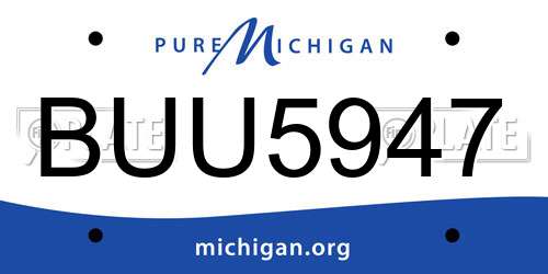 BUU5947 Michigan License Plate