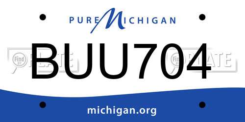 BUU704 Michigan License Plate