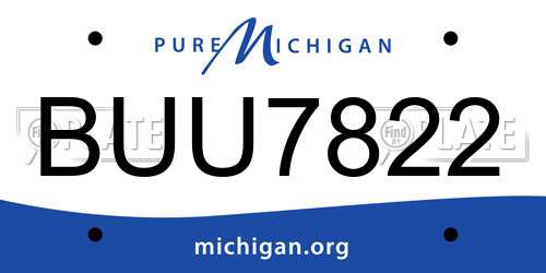 BUU7822 Michigan License Plate