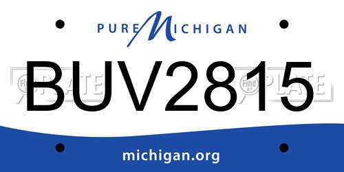 BUV2815 Michigan License Plate