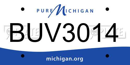 BUV3014 Michigan License Plate