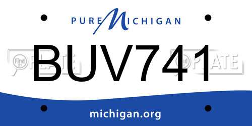 BUV741 Michigan License Plate