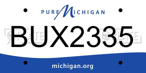 BUX2335 Michigan License Plate
