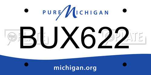 BUX622 Michigan License Plate