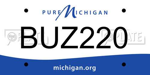 BUZ220 Michigan License Plate