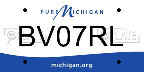 BV07RL Michigan License Plate