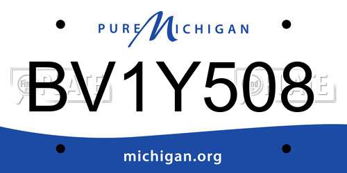 BV1Y508 Michigan License Plate