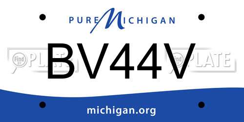 BV44V Michigan License Plate