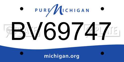 BV69747 Michigan License Plate