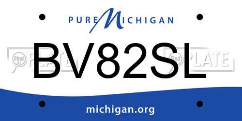 BV82SL Michigan License Plate