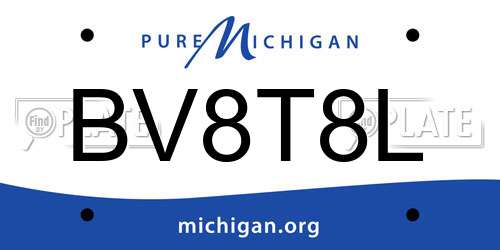 BV8T8L Michigan License Plate