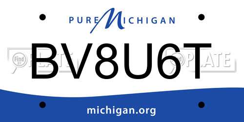 BV8U6T Michigan License Plate