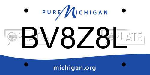 BV8Z8L Michigan License Plate