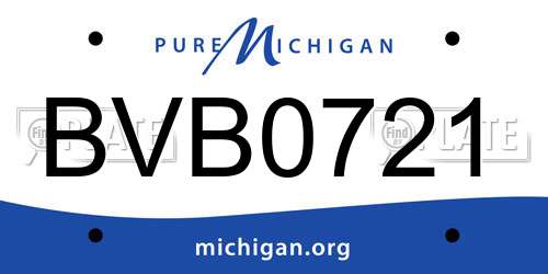 BVB0721 Michigan License Plate