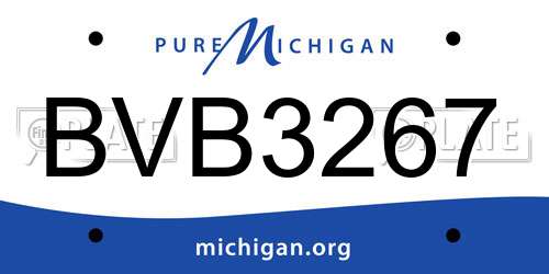 BVB3267 Michigan License Plate