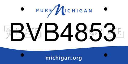 BVB4853 Michigan License Plate