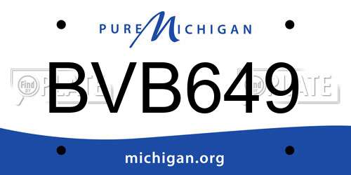 BVB649 Michigan License Plate