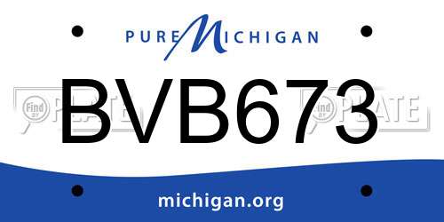 BVB673 Michigan License Plate