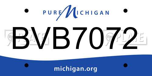 BVB7072 Michigan License Plate