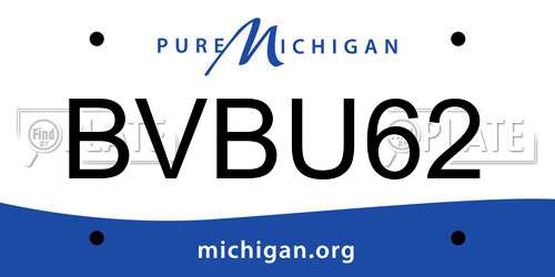 BVBU62 Michigan License Plate
