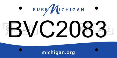 BVC2083 Michigan License Plate