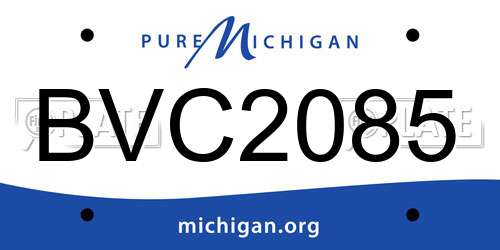 BVC2085 Michigan License Plate